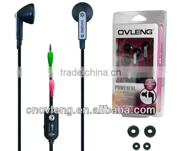 Computer in- earphones flat cable with clip