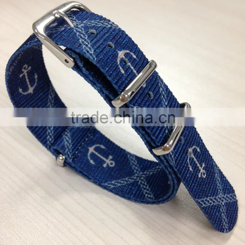 wholesale french flag nato nylon watch band with pvd hardware