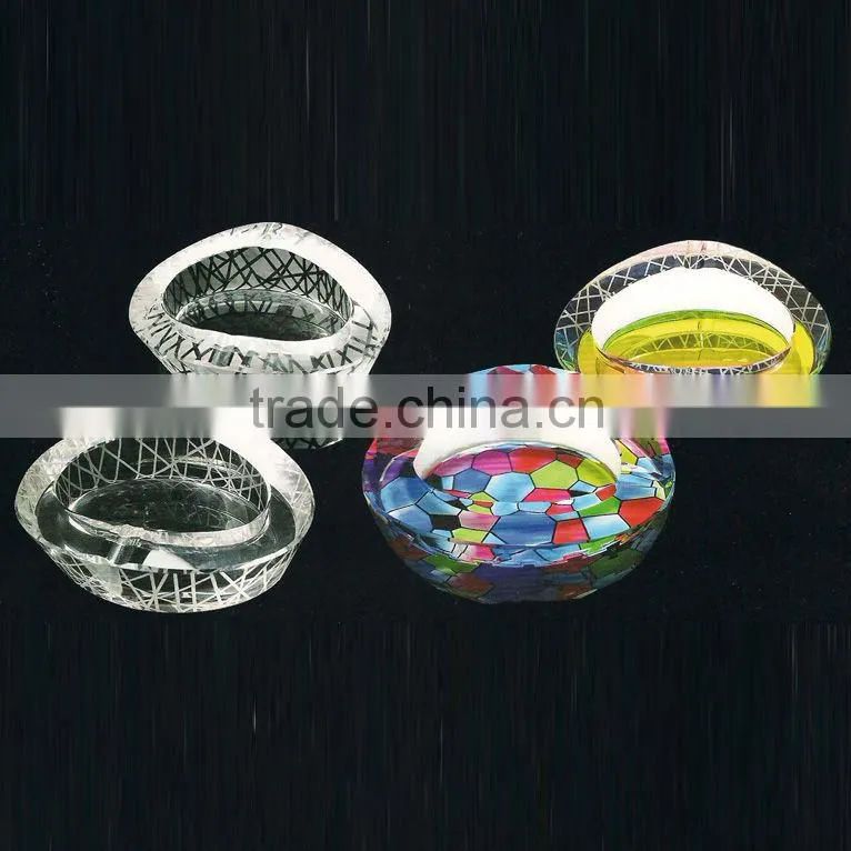 crystal ashtray 3D Laser Engraved Crystal Crafts (G-397)