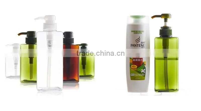 HDPE square round plasic empty Body lotion shampoo bottle /Shower Bottle With Pump dispenser spray cap
