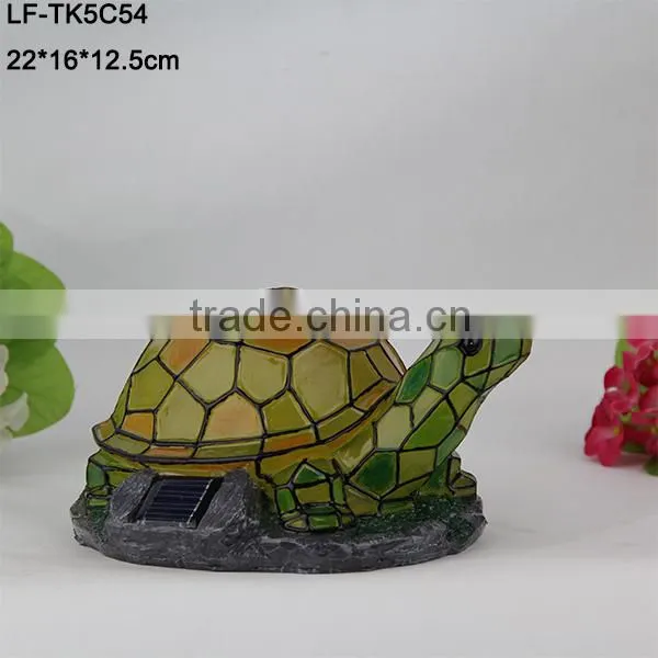 polyresin figurine tortoise solar light garden light