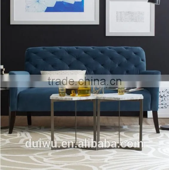 Wholesale modern living room small iron tea table with natural marble