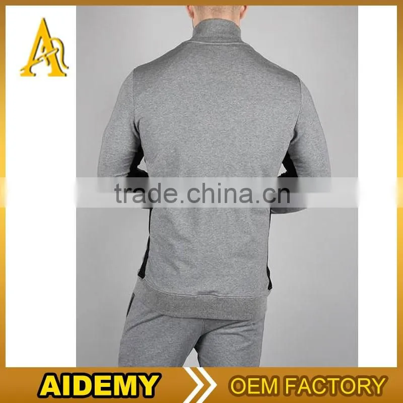 man wholesale grey basic full zip gym hoodie