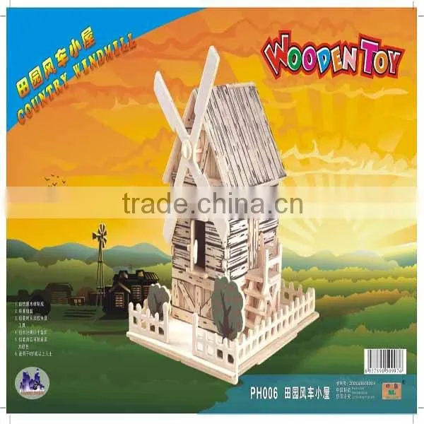 Wooden Handmade Toy In A Model Of Country Windmill