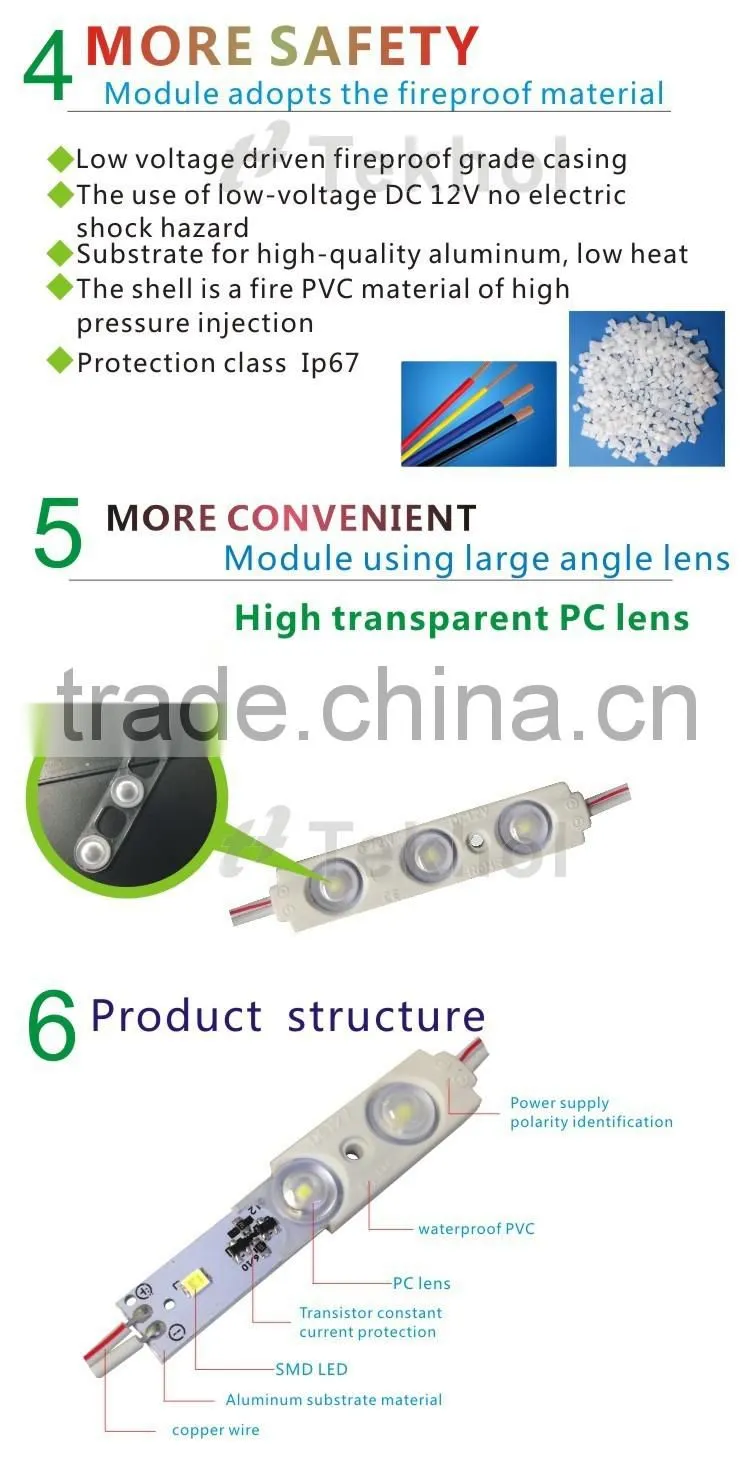 3 chips 5730 led smd module with 160 degrees,CE and RoHs certification 2016 new type