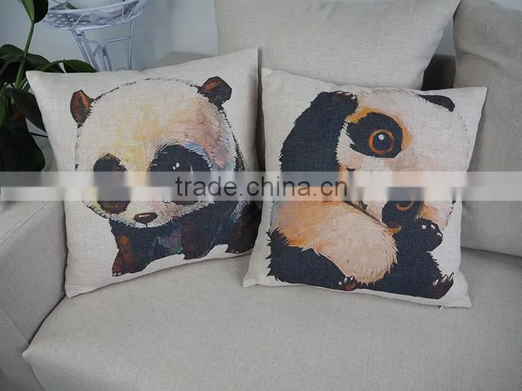 China custom cushion pillow manufacturer square panda 18inch pillows covers