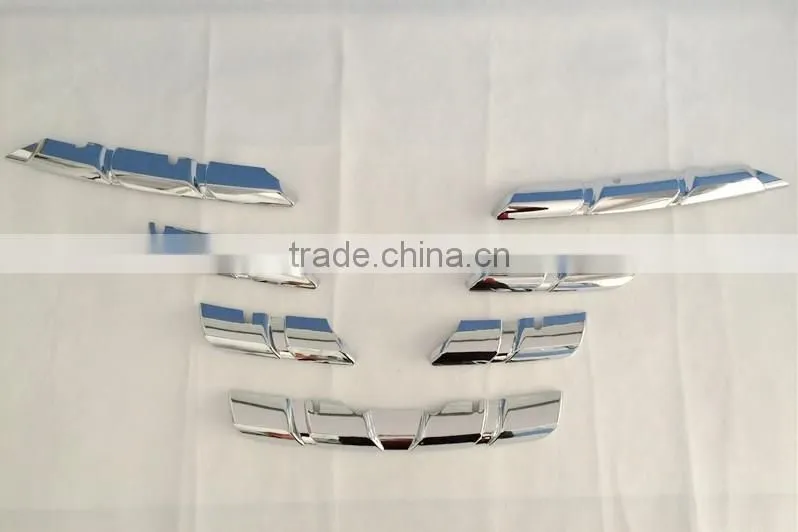 Front Center Grill Grid Grille Cover Trim ABS Chrome 7 Pcs For KADJAR Car Accessories 2016