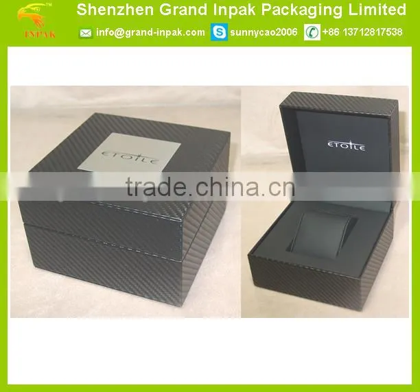 Black soft pu watch box with three straps holder