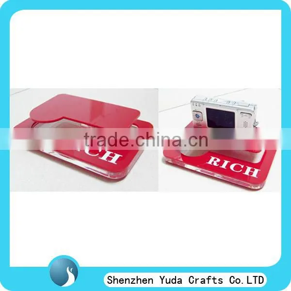 Innovative design acrylic hinge case multifunctional digital product case with hooks stylish display case for digital product
