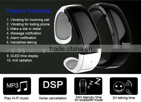 most popular 2014 wireless vibrating bluetooth bracelet with anti lost function