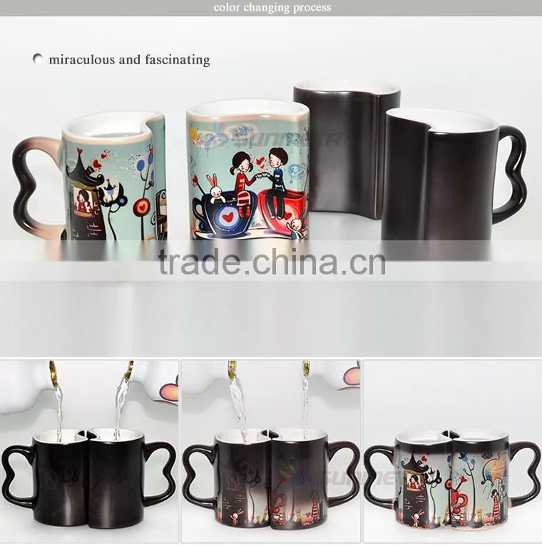 11oz blank sublimation color changing magic couple mug