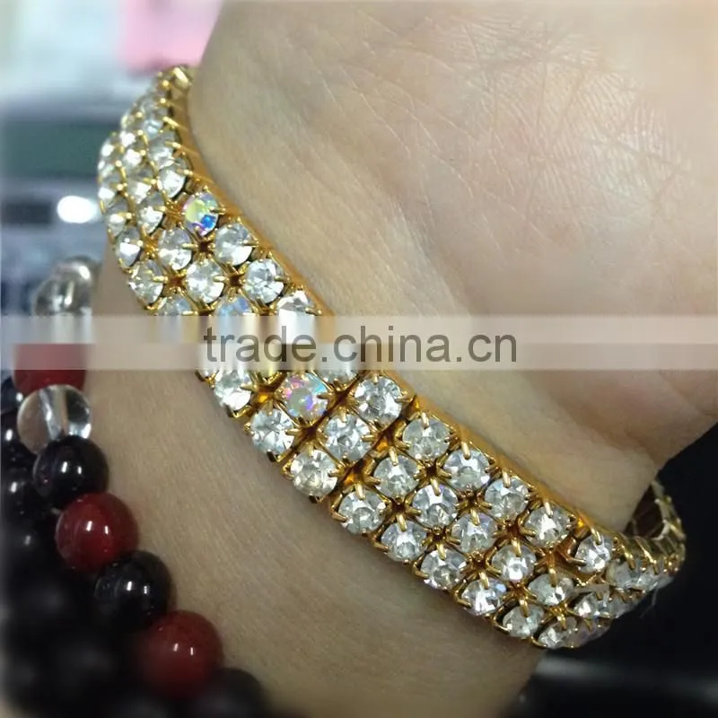 Hot Fashion 4/5/8 Rows Crystal Rhinestone Wedding Bridal Bracelet Bangle