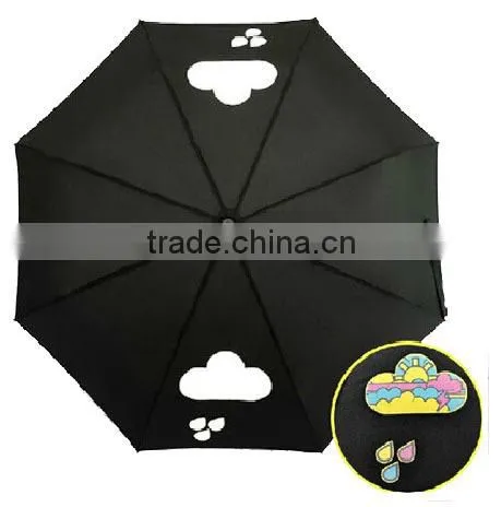 2017 New Beautiful Colorful Butterfly Printing Automatic 3 Fold Colour Changing Portable Umbrella
