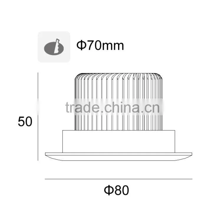 COB Round LED downlight 6W No need Driver TEC002ND6WB