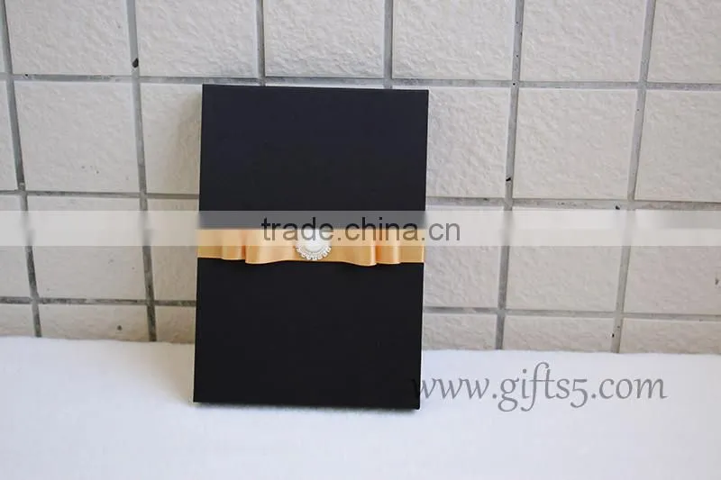 Handmade Black wedding invitation packaging boxes