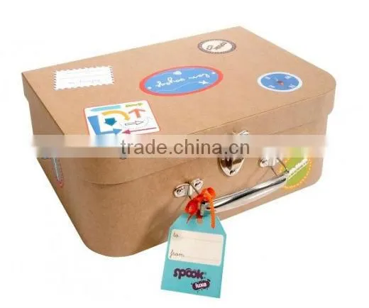 Hot Quality Customized Made fancy suitcase paper bag (ZD2014-M014)