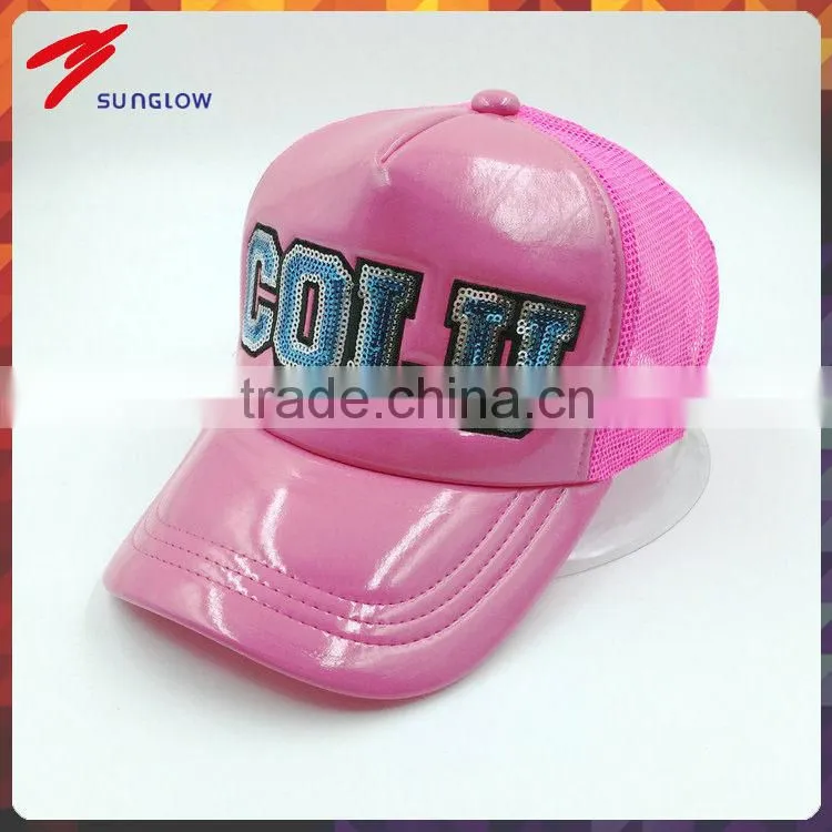custom design you own trucker hat PU leather
