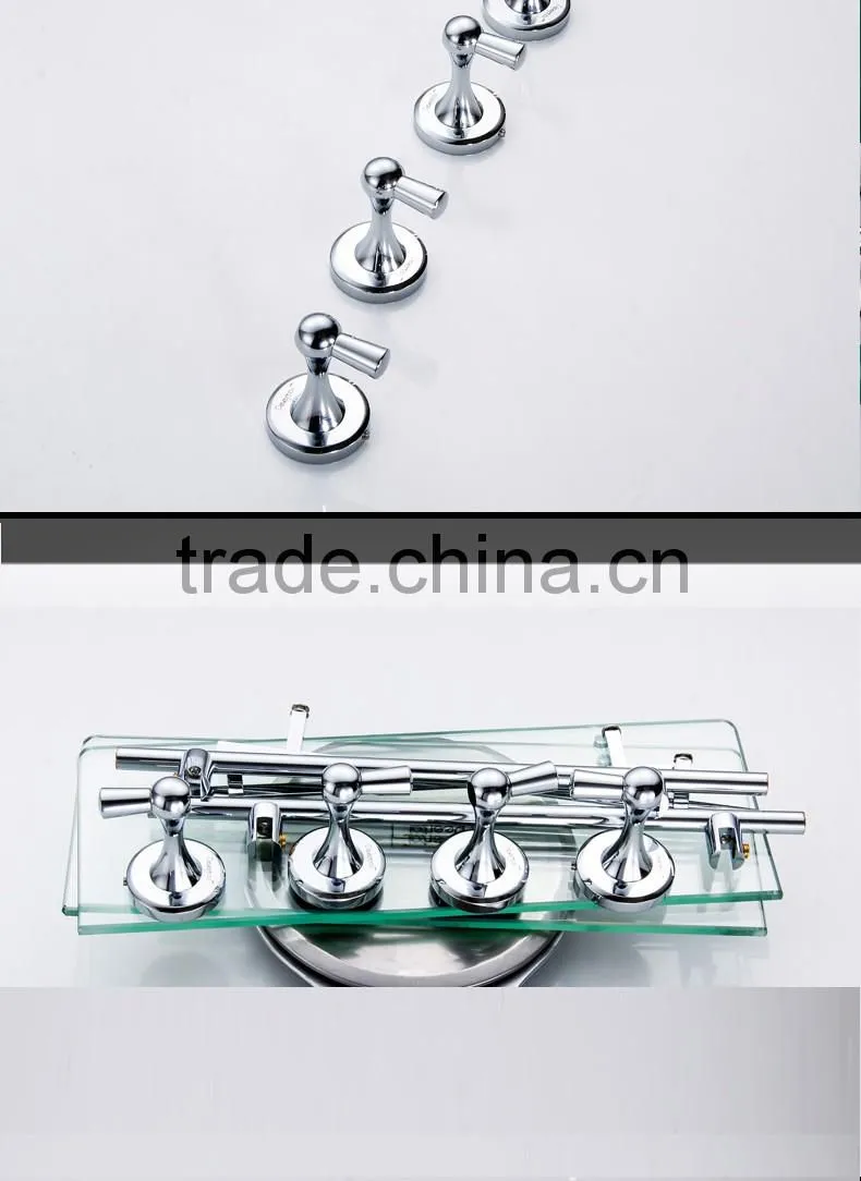 80100 bathroom shelf Contracted silver Double glass shelf hotel use 3c proved