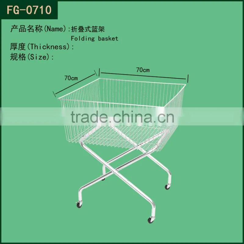 supermarket plastic basket with wheel