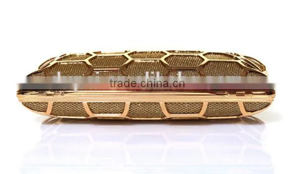 2014 leather with metal hollow evening bags fashion clutch Evening Bag