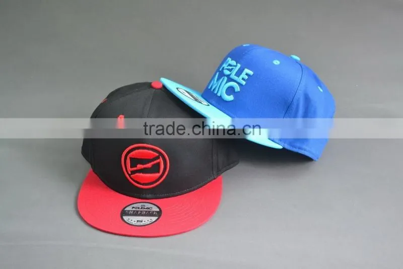 Hi quality custom 6-panel snapback caps with embroidery logo