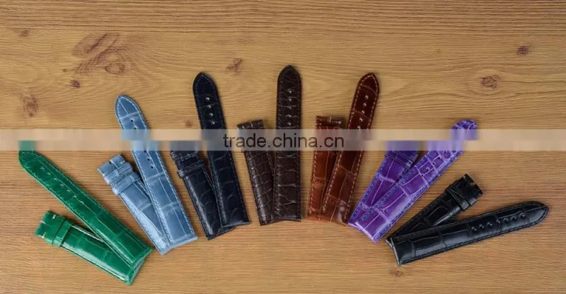 Mens 18mm Width Crocodile Leather Watch Band