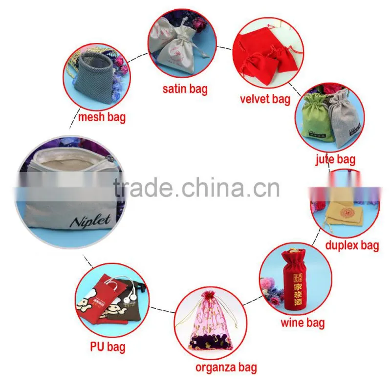 Top quality hotsell printed drawstring silk polyester bag