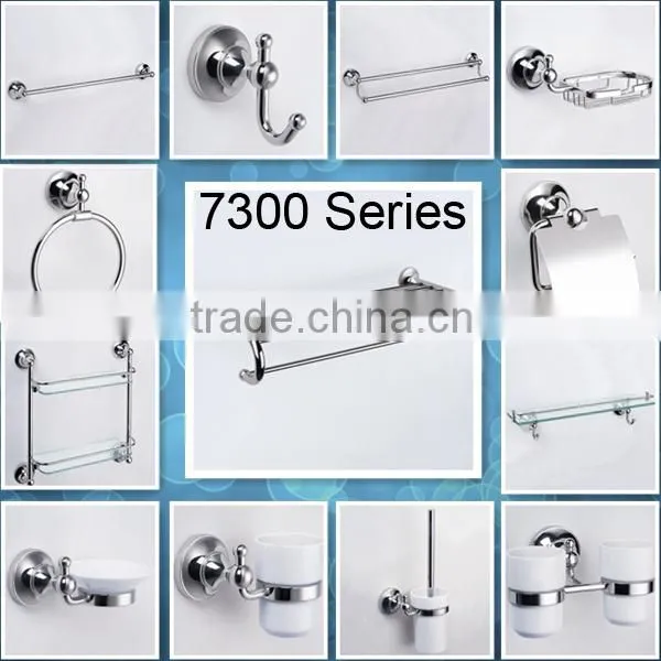 wall mounted glass soap dish with chrome palted holder No.7359