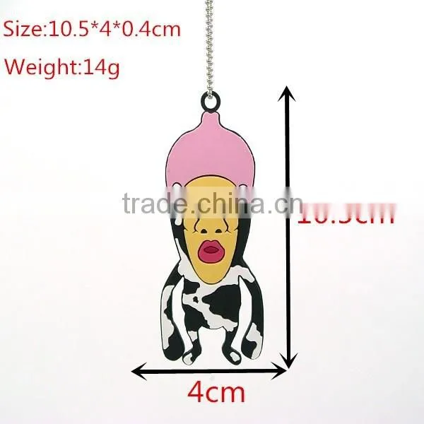 Hot selling cartoon character water filled custom soft pvc keychain
