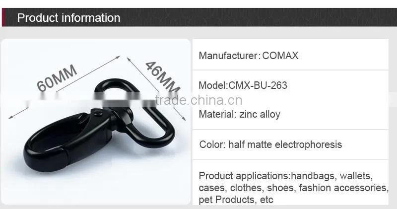 38mm Black Swivel Eye Snap Hook For Strap