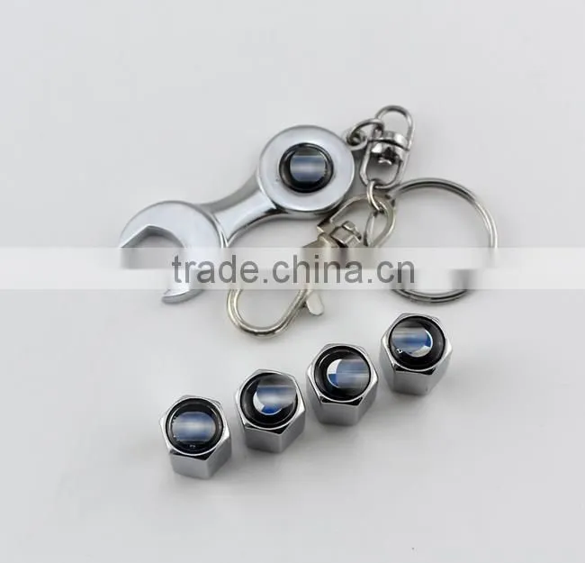 4pcs metal good quality fit for all tubeless car tire wrench valve cap