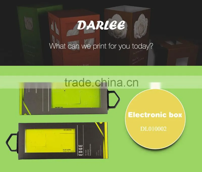 China custom embossing folding recyclable art paper headphone box packaging with logo