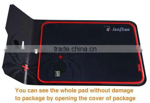 Dark Blue Cloth Surface Rubber Game Mouse Pad With Red Edge For Mouse