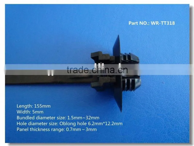 plastic cable tie auto mounting head nylon cable tie