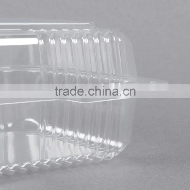 OPS Plastic Clear Clamshell Cake Container with Dome Hinged Lid Cheap Price