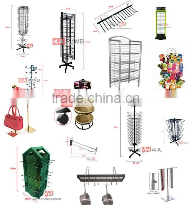 Flooring Portable Metal Supermarket Display Stand Slatwall Display