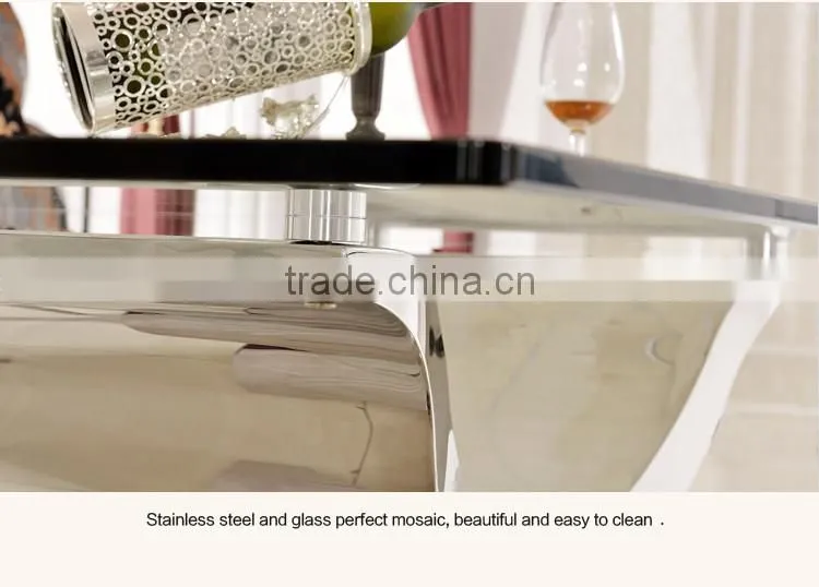 D346 Small Glass Coffee Side Table Stainless Steel End Table