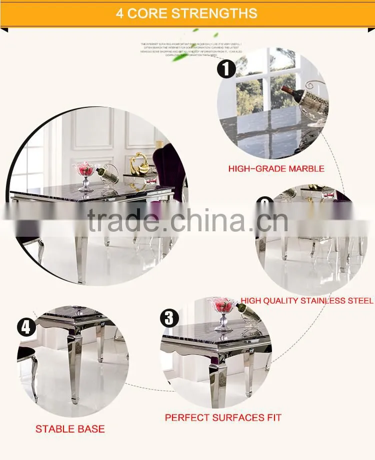 TH355 modern design marble top dining table and chair