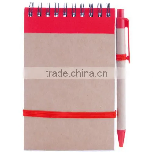 Custom promotional wholesale spiral notebook with pen