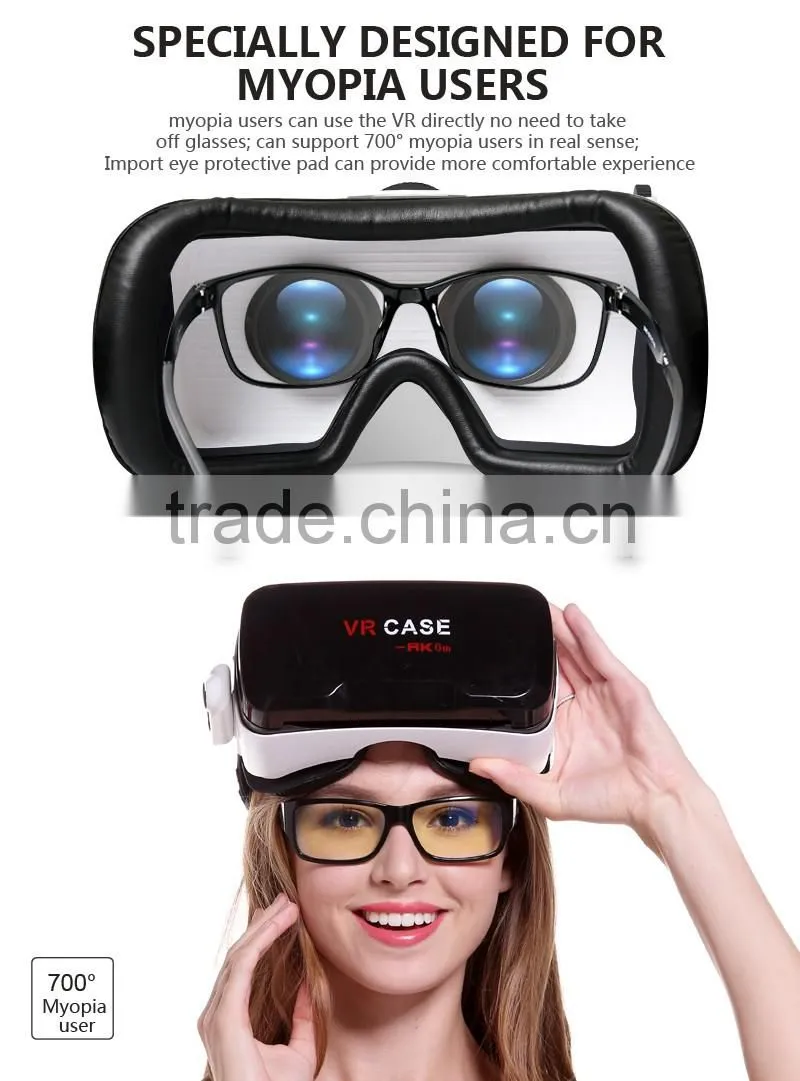 Fashion Design VR CASE 3D Glasses VR CASE 6 th Generation Headset For 3D Movies and Games