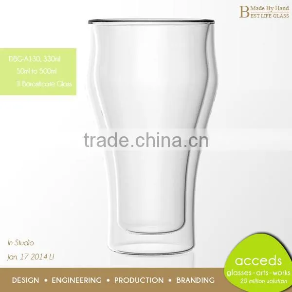 Popular Borosilicate Glass Double Wall Thermos Cup