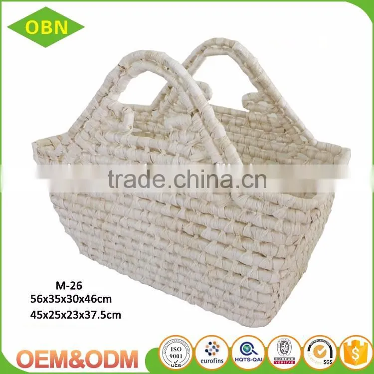 New design natural tote handle maize material straw bag