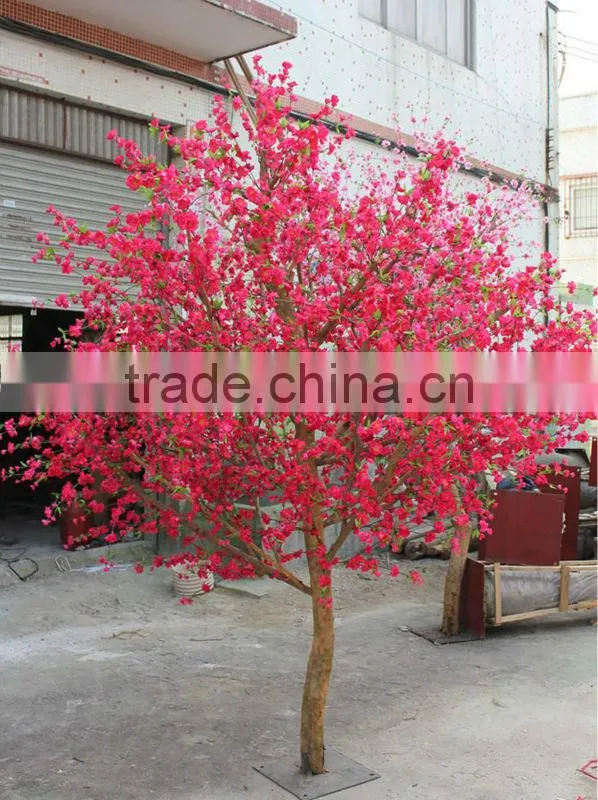 2017 hot sale mini artificial peach blossom tree for weddings table tree