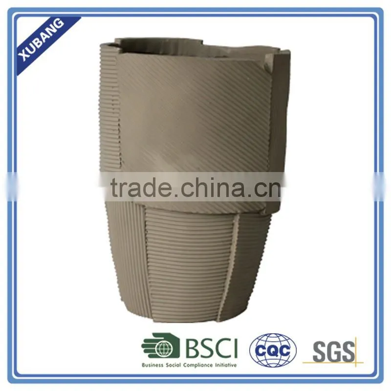 Fashion Poly Resin Medium Size Ribbed Patch Vase