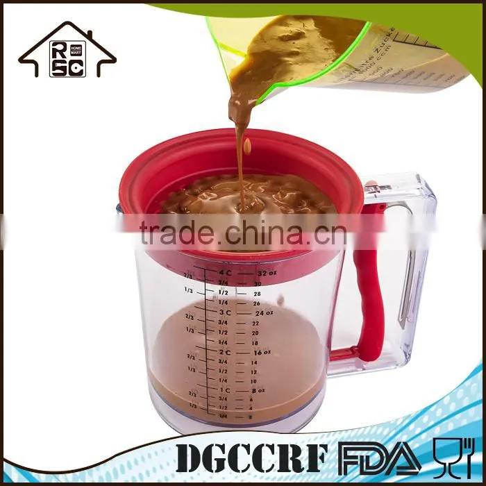Reliable Company Grease Gravy Separator Plastic, fat Gravy Separator 4 cup, oil Gravy Separator Kitchen
