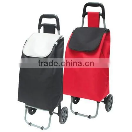 Portable 600D Fabric shopping trolley with Customized logo