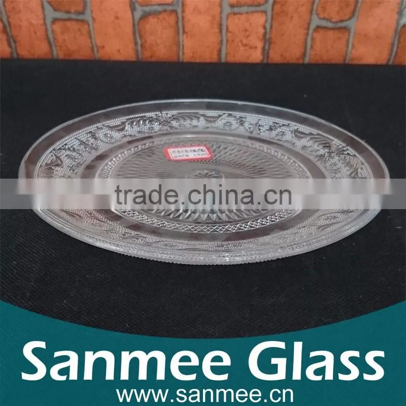 Elegant Beaded Round Glass Plate Clear Glass Charger Plates Wholesale