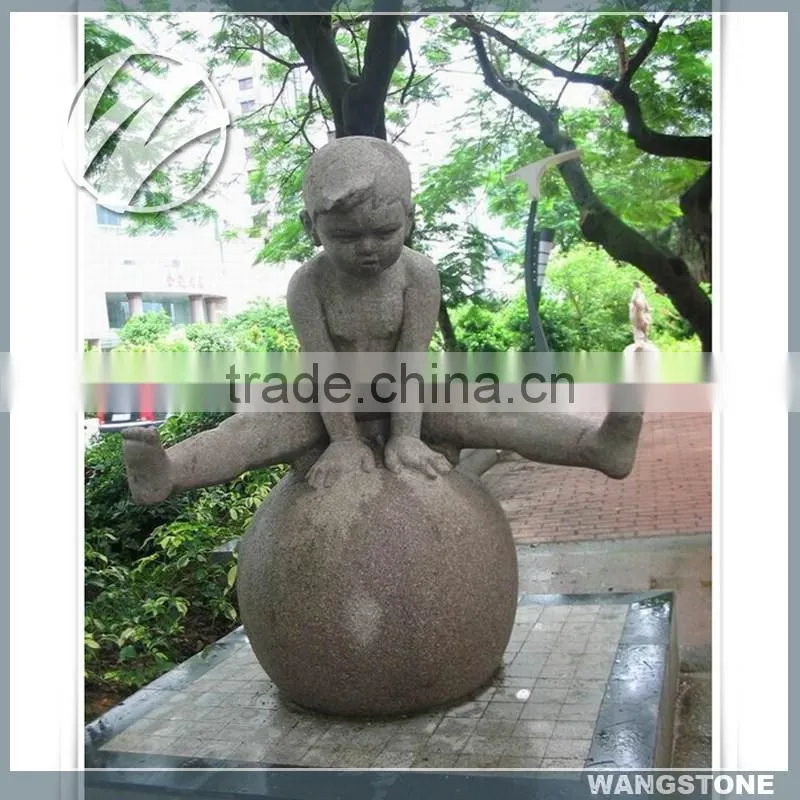 Stone Nude Naughty Boy Statue for Garden Decor