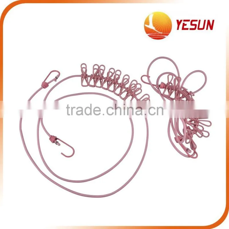 Steel Wire Clothesline ,PVC Clothesline with Clips,Set of 2 pcs Clothesline with Clips