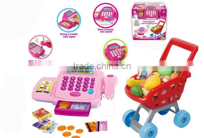 2016 hot sell children cash register supermarket toy in China
